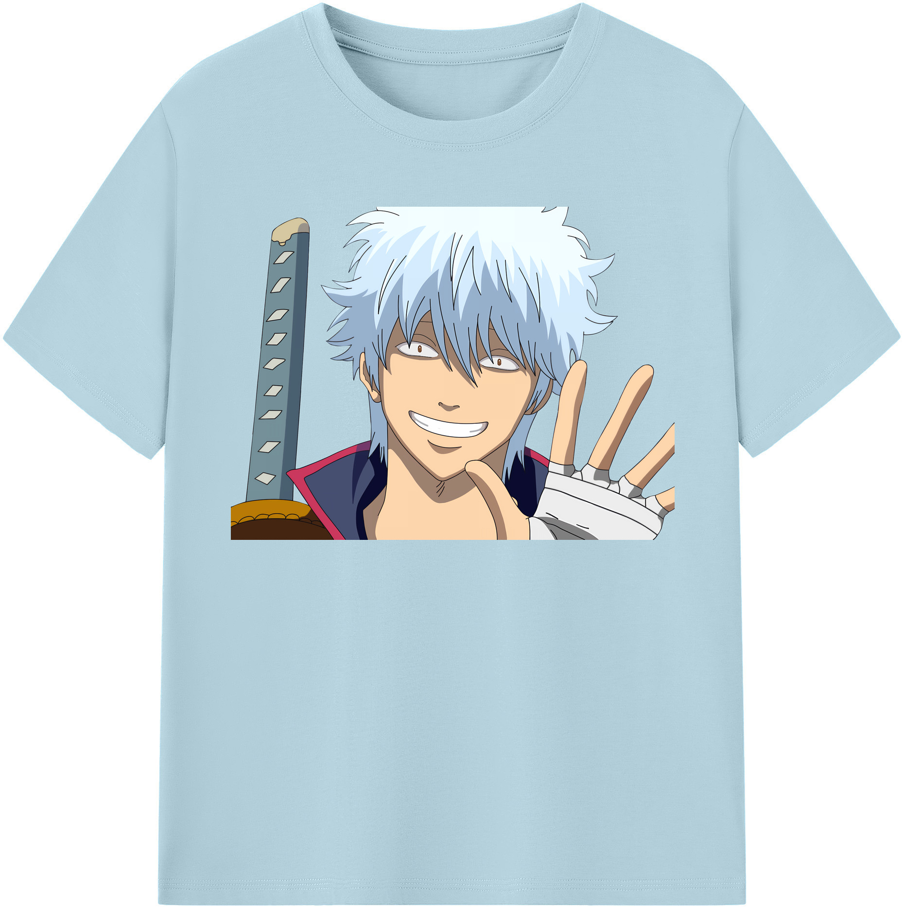 （画像用） ぎんたま 坂田銀時（さかたぎんとき） 神楽 志村新八（しむら しんぱち） GINTAMA Sakata Gintoki Kagura Shimura Shinpachi 綿100％半袖Tシャツ（フロントプリント）
